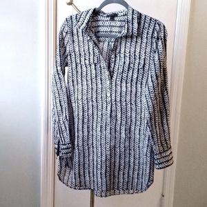 J. Crew women's Blue and White Tunic Top